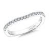 14K White Gold Curved Diamond Wedding Band