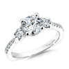 14K White Gold Three Stone Diamond Engagement Ring