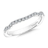 14K White Gold Curved Diamond Wedding Band