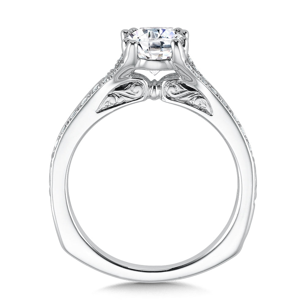 Four-Prong Split Band Diamond Engagement Ring