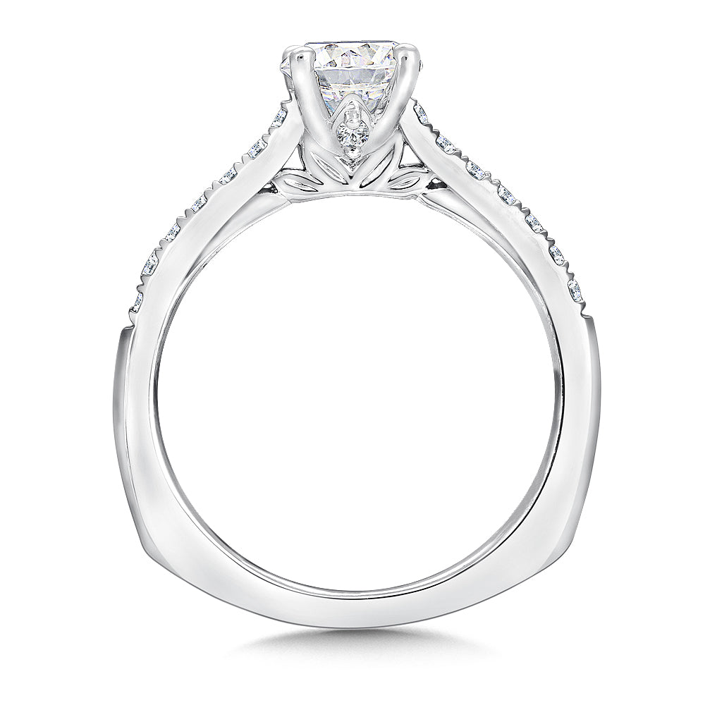14K White Gold Straight Style Engagement Ring