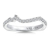14K White Gold Curved Diamond Wedding Band