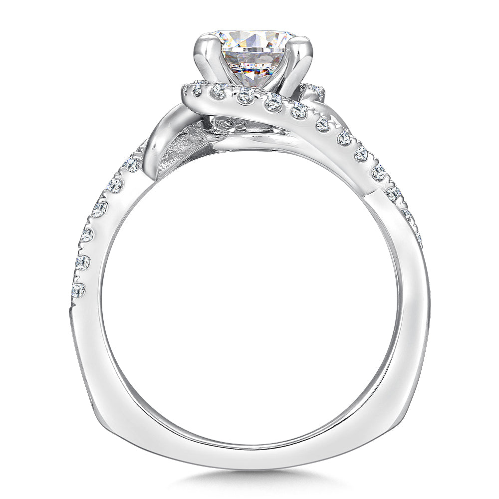 Bypass Shoulder Diamond Engagement Ring