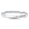 14K White Gold Curved Diamond Wedding Band