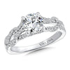 Crisscross Sweeping Prong Diamond Engagement Ring