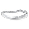 14K White Gold Curved Diamond Wedding Band