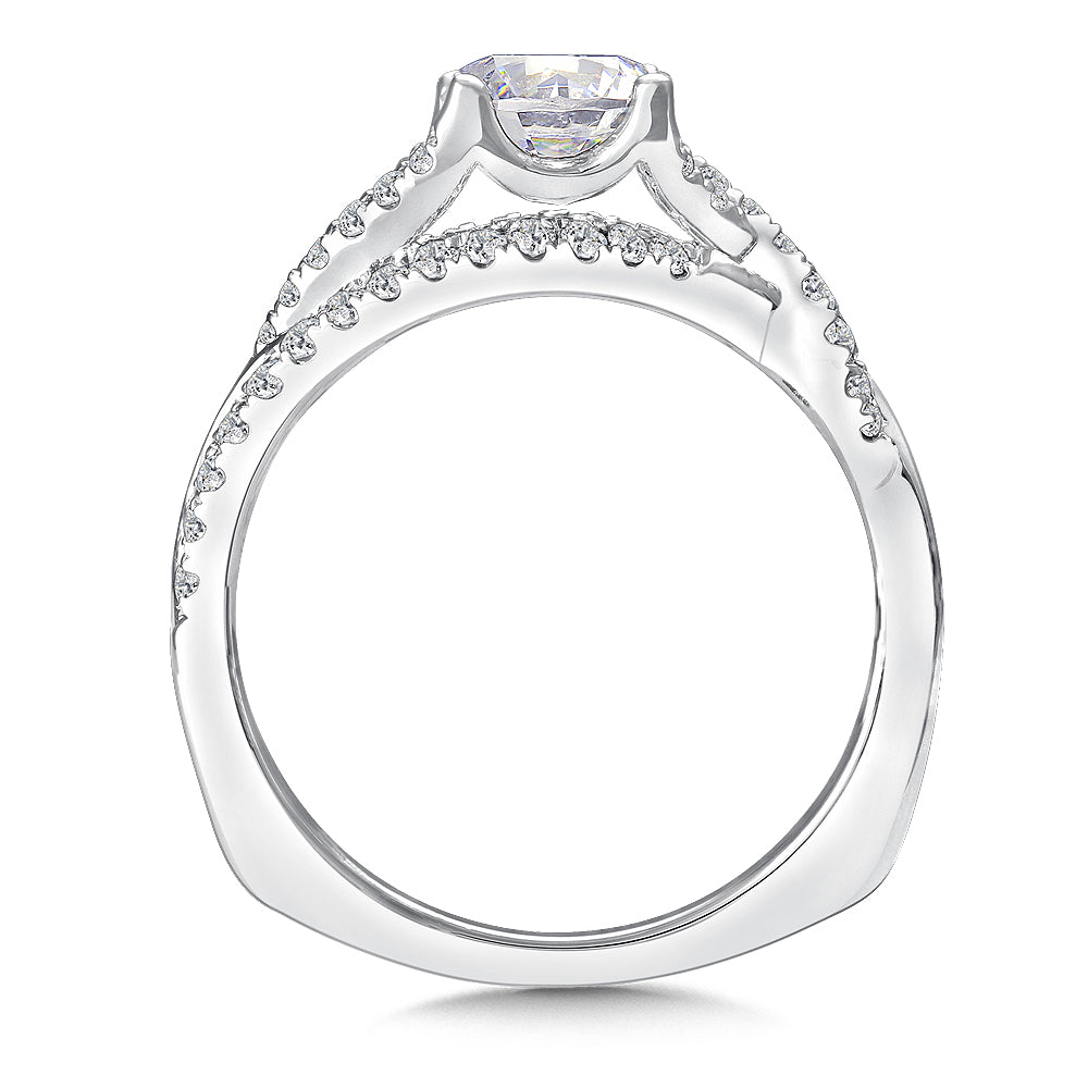Diamond Strand Prong Frame Engagement Ring