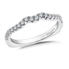 14K White Gold Curved Diamond Wedding Band