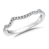 14K White Gold Curved Diamond Wedding Band
