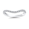 14K White Gold Curved Diamond Wedding Band