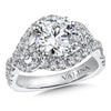 14K White Gold Crisscross Diamond Engagement Ring