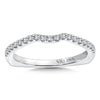 14K White Gold Curved Diamond Wedding Band