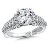 14K White Gold Two Carat Round Diamond Engagement Ring
