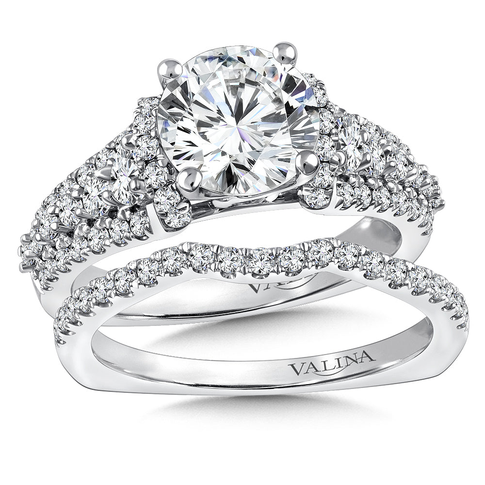 14K White Gold Two Carat Round Diamond Engagement Ring