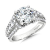14K White Gold Accent Stone Diamond Engagement Ring