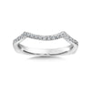 14K White Gold Curved Diamond Wedding Band