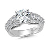 14K White Gold Accent Stone Style Diamond Engagement Ring