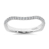 14K White Gold Curved Diamond Wedding Band