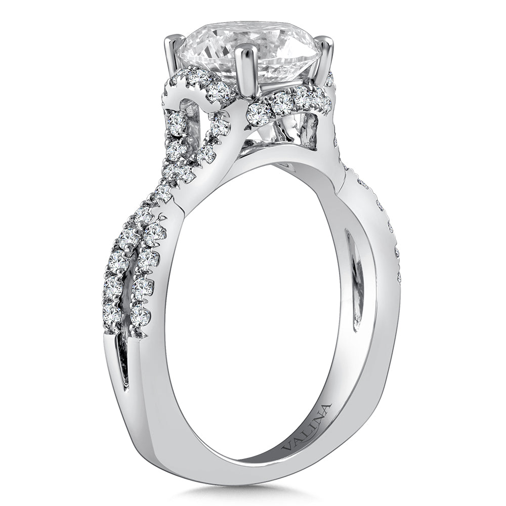 14K White Gold Diamond Engagement Ring