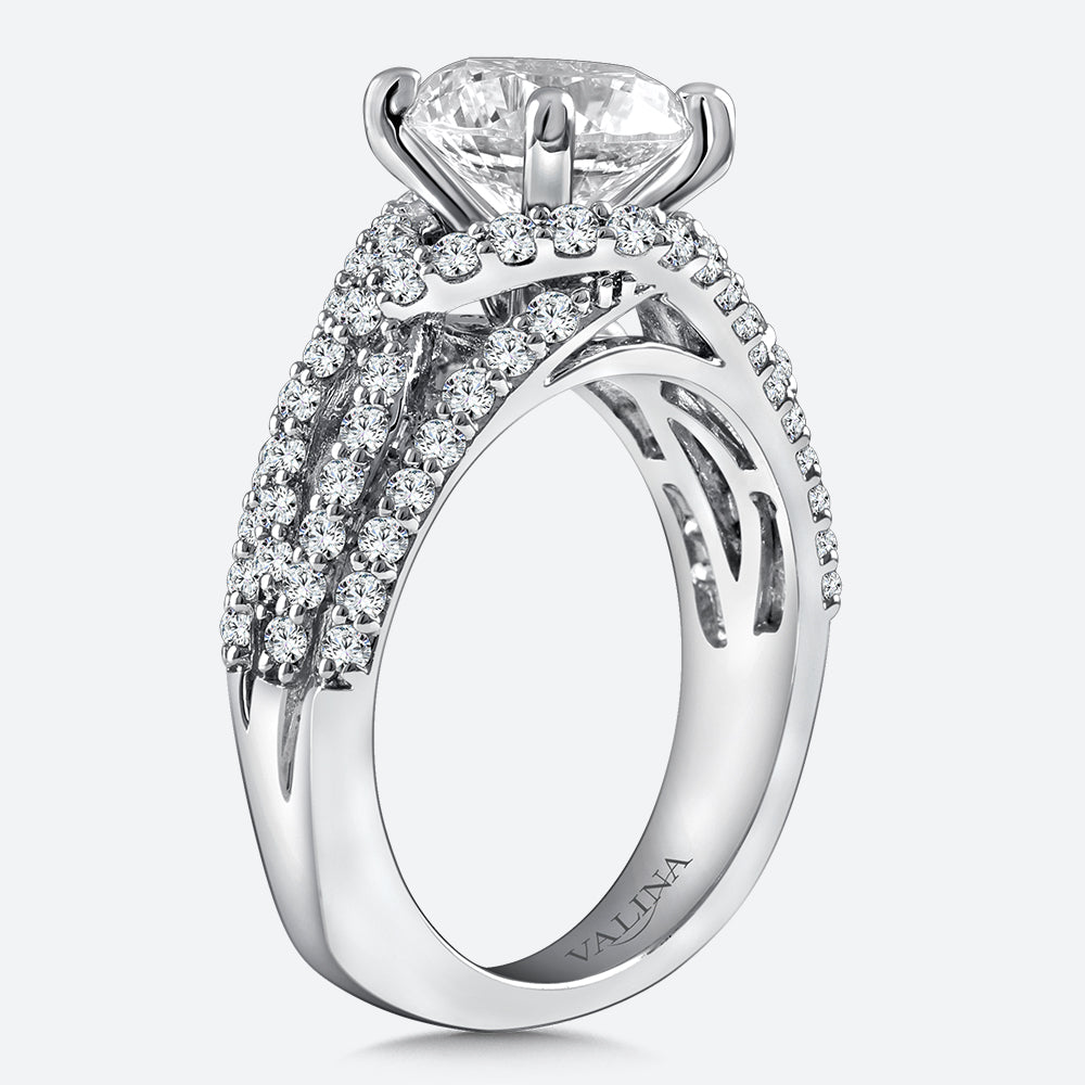14K White Gold Diamond Engagement Ring