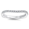 14K White Gold Curved Diamond Wedding Band