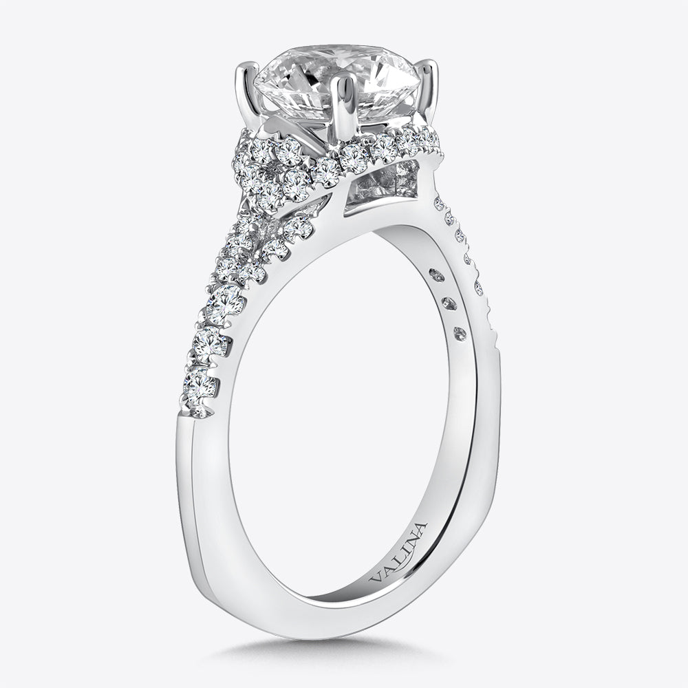 14K White Gold Diamond Engagement Ring