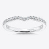 14K White Gold Curved Diamond Wedding Band