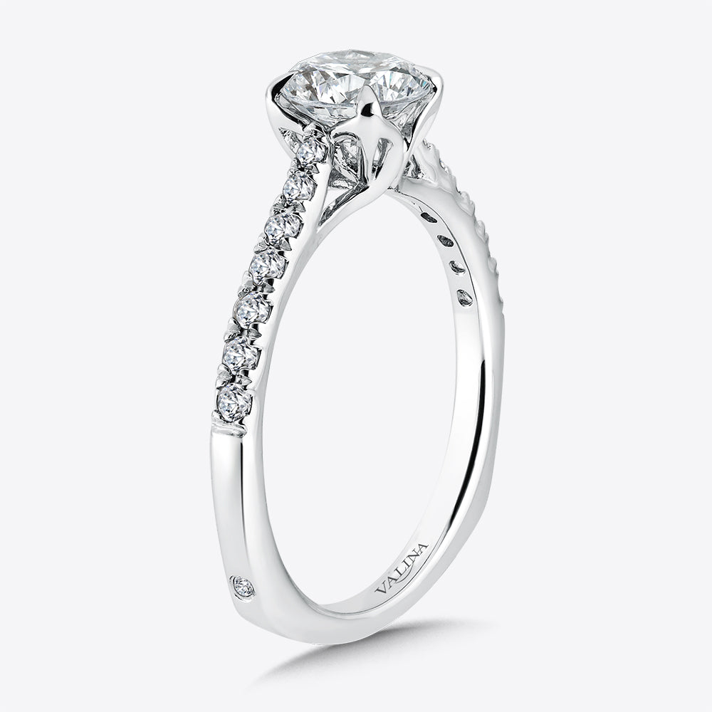 14K White Gold Solitaire Engagement Ring