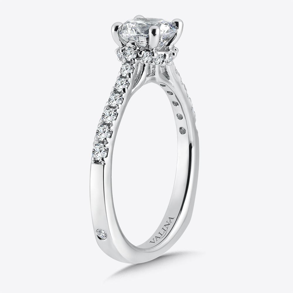 14K White Gold Engagement Ring