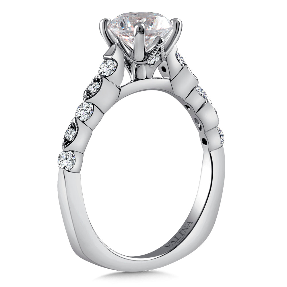 14K White Gold Diamond Engagement Ring