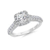 14K White Gold Diamond Cushion Halo Engagement Ring