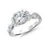 14K White Gold Diamond Engagement Ring Mounting