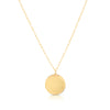 14K Yellow Gold Round Tag with Paperclip Chain Necklace