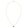 14K Yellow Gold Emerald Cut Amethyst Necklace