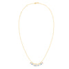 14K Yellow Gold Blue and White Topaz Dancing Drop Necklace