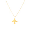 14K Yellow Gold Airplane Necklace
