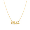 14K Yellow Gold Diamond Say "Oui" Necklace
