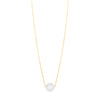 14K Yellow Gold Pearl Necklace Solitaire Necklace