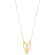 14K Yellow Gold Small Loopy Heart Necklace