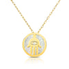 14K Yellow Gold Hamsa Mother of Pearl Necklace