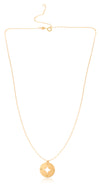 14K Yellow Gold North Star Disc Necklace