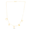 14K Yellow Gold Trend Charm Dangle Necklace