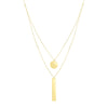 14K Yellow Gold Circle & Bar Multi-Strand Necklace
