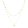 14K Yellow Gold Heart & Mirror Chain Multi-Strand