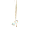 14K Yellow Gold Mother of Pearl Dragonfly Necklace