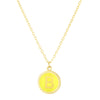 14K Yellow Gold Enamel B Initial Necklace