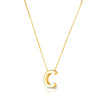 14K Yellow Gold Block Letter Initial C Necklace