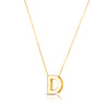 14K Yellow Gold Block Letter Initial D Necklace