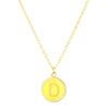 14K Yellow Gold Enamel D Initial Necklace