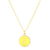 14K Yellow Gold Enamel E Initial Necklace